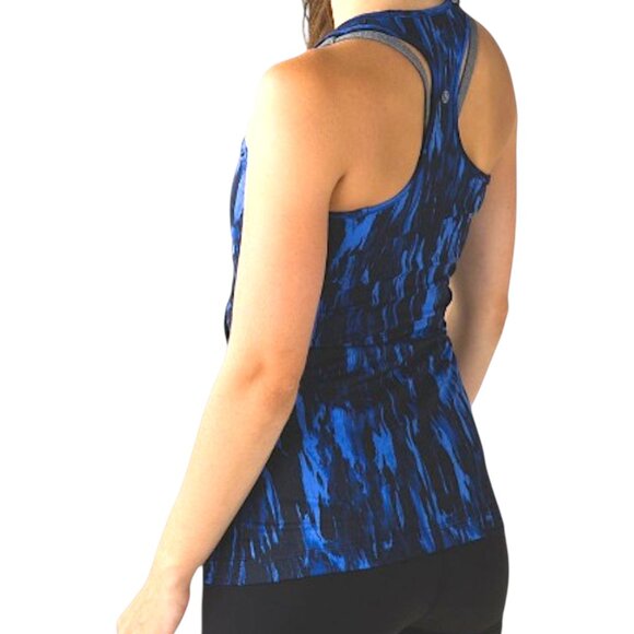 Lululemon Cool Racerback Tank Painted Animal Sprinkler Black Print Women’s Top - Picture 6 of 6